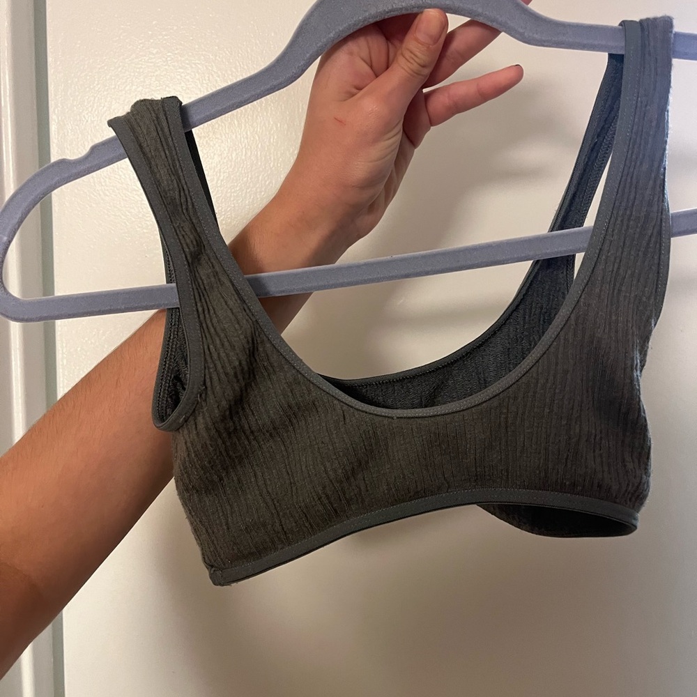 Dark Ribbed Bra Top - Picture 2 of 3